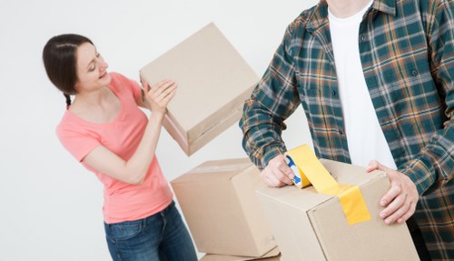 Packed moving boxes ready for local removals service