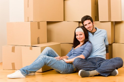 Checklist and packed belongings prepared for a house move