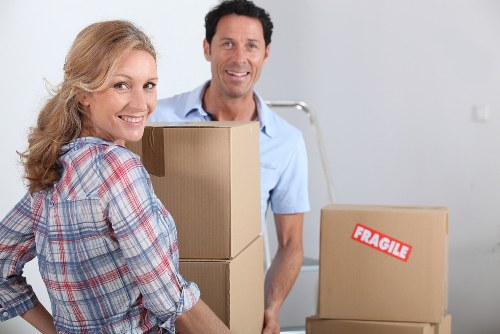 Office furniture and equipment prepared for a commercial move in South London