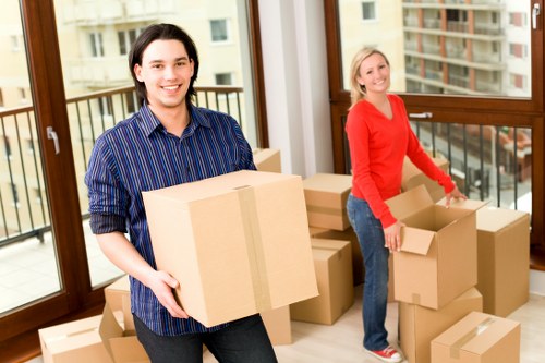 Local removal van helping with flat and office moves in South London